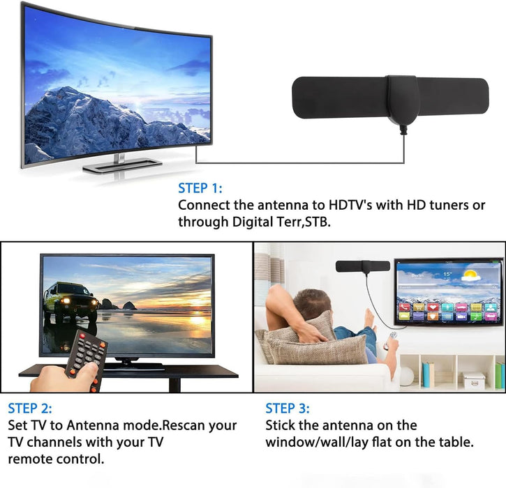 Digital Antenna for Smart TV Indoor,360°Reception,Support 4K 1080p, Antennas for Local Channels,Detachable Signal Amplifier-Signal Booster,10ft Coaxial HDTV Cable, Portable HD TV Antenna