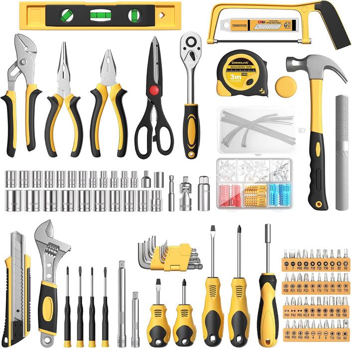 328 Piece Tool Kit for Home,Hand Repair Tool Set,Toolbox Storage Case with Drawer,General Household/Auto Tool Kit,Perfect for Homeowner, DIY, Handyman