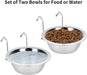 2PCS 8oz Stainless Steel Hanging Kennel Water Bowls