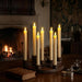 Flameless Taper Candles LED Battery Operated Remote Timer Ivory