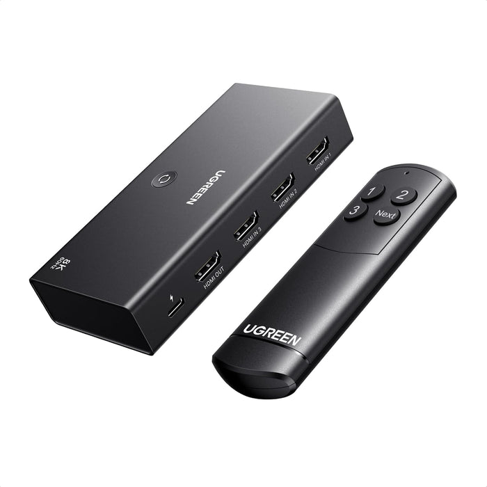 8K@60Hz HDMI 2.1 Switch 3 in 1 Out, with Remote, VRR, 4K@240Hz