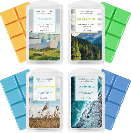 Wax Melts, Fall Scented Wax Cubes for Wax Warmer, 4 x 2.5 oz