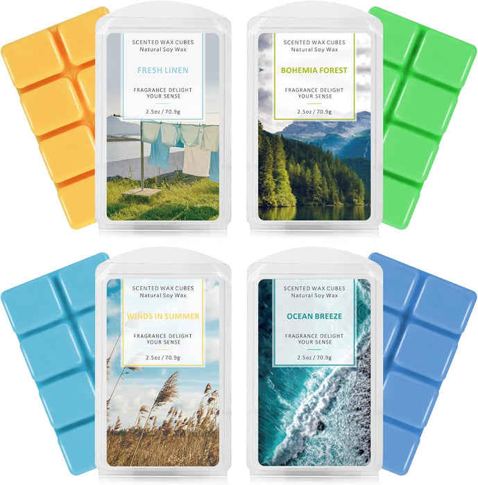 Wax Melts, Fall Scented Wax Cubes for Wax Warmer, 4 x 2.5 oz
