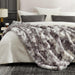 Faux Fur Throw Blanket for Couch, Fuzzy Soft Plush Thick Bubble Blanket for Sofa Bedroom Living Room, 50 * 60 Inches Tie-dye Taupe
