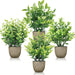 4 Pack Artificial Plants Indoor Fake Plants for Bathroom Decor