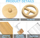5 Pack Bamboo Bathroom Accessories Set with Tray - Plastic Soap Dispenser Clear Toothbrush Holder and 2 Qtip Holder Cotton Ball Container Jar