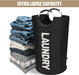 90L Large Laundry Basket Bag, Collapsible Tall Hamper, Black