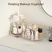 Makeup Organizer Countertop for Vanity, Rotating Perfume Tray with 5-compartment Cosmetic and Skincare Organizers, Multi