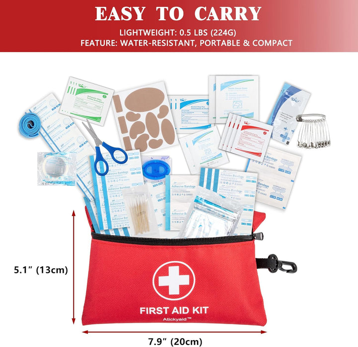 Mini First Aid Kit - 140 Piece Small First Aid Medical Kit