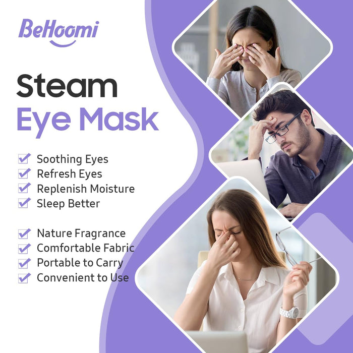 Steam Eye Mask, 10Packs Heated Eye Mask, Self Heating Disposable SPA Warm Compress for Eyes Sleep Mask, Travel Essentials & Relaxation Gifts for Women (Lavender Scent)