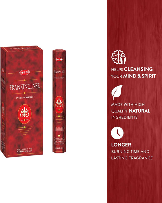 Frankincense - Box of Six 20 Sticks Tubes, 120 Sticks Total - Incense From India