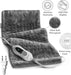 Electric Heating Pad for Back Pain & Cramps Relief, Electric Throw, Self Care Gifts for Women, Heating Pad for Neck & Shoulder, Machine Washable Microplush, Auto Shut Off (12"x24", Tabby Gray)