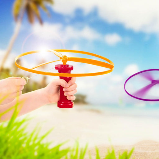 Skyrocopter Flying Disc Toy Set, 2 Launchers, 4 Discs, Summer