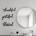 Thankful Grateful Blessed Letter Sign Metal Wall Decor, 3 Piece Black Letters Wall Art for Bathroom Bedroom Metal Words Wall Decor for Home Decor