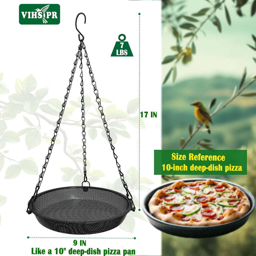 Hanging Platform Bird Feeder, 9 in, Black