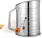Flour Sifter, Hand Crank Sifter for Baking with Fine Mesh Rotary