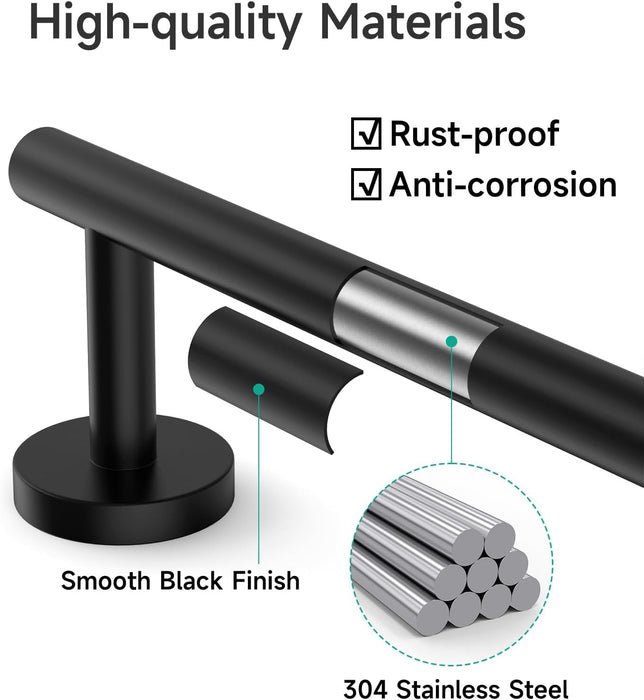 Matte Black Towel Bar, 24-Inch Towel Racks for Bathroom