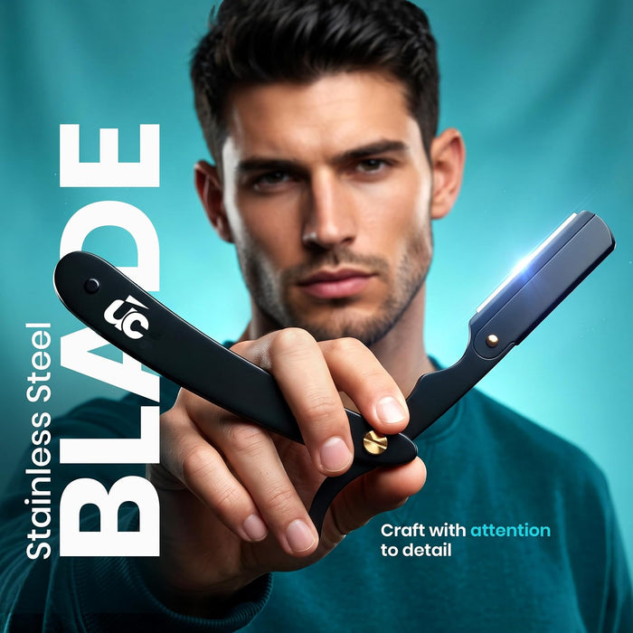 Barber Straight Razor for Men- 100pc Blades Straight Edge Razor