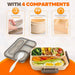Bento Box Adult, Lunch Box, 4-Compartment Lunch Containers, Drop-Proof, Dishwasher Safe & Made with BPA-Free Materials(K