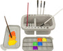 Paint Brush Cleaner, Paint Brush Holder with Palette, Grey