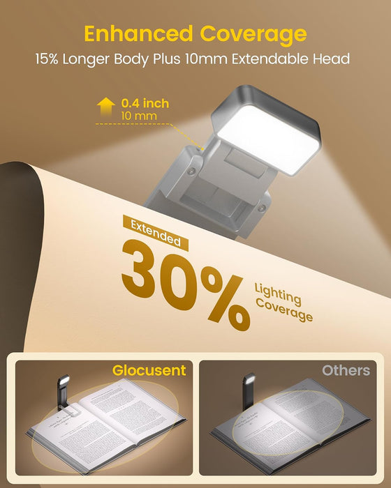 Extendable Book Light, Full-Page USB Rechargeable Reading Light