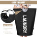 90L Large Laundry Basket Bag, Collapsible Tall Hamper, Black