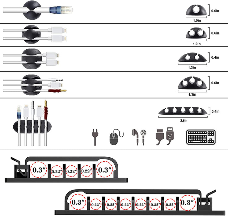 311Pcs Cable Management Organizer Kit 4 Cable Sleeve Split