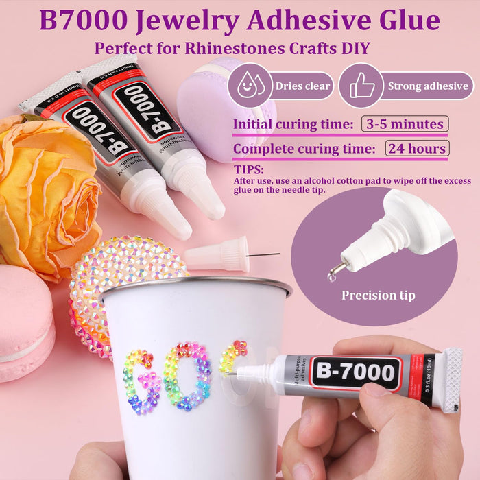 34000Pcs Resin Jelly Rhinestones for Bedazzling, Multicolor 3mm Flatback Gems for Diamond Art, Bedazzler Kit with 3Pcs 1