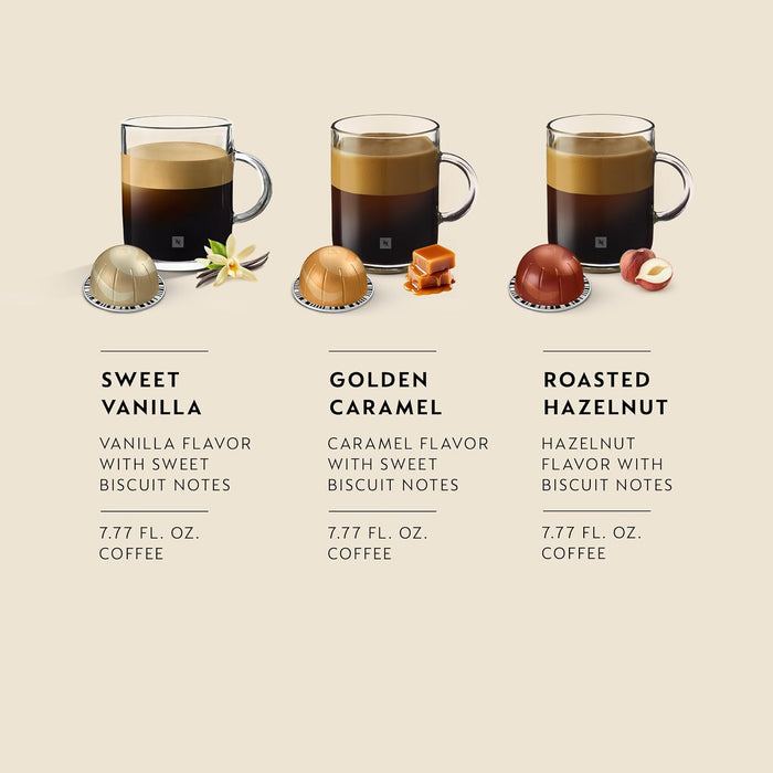 Nespresso Vertuo, Barista Flavored Pack, Medium Roast, 30-Count Coffee Pods