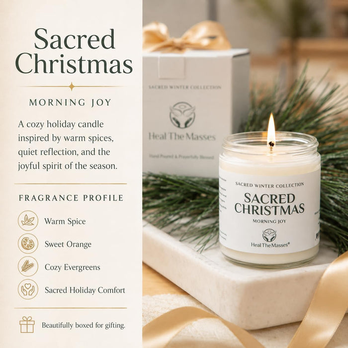 Sacred Christmas Candle, 7 oz, Soy Coconut Wax Blend
