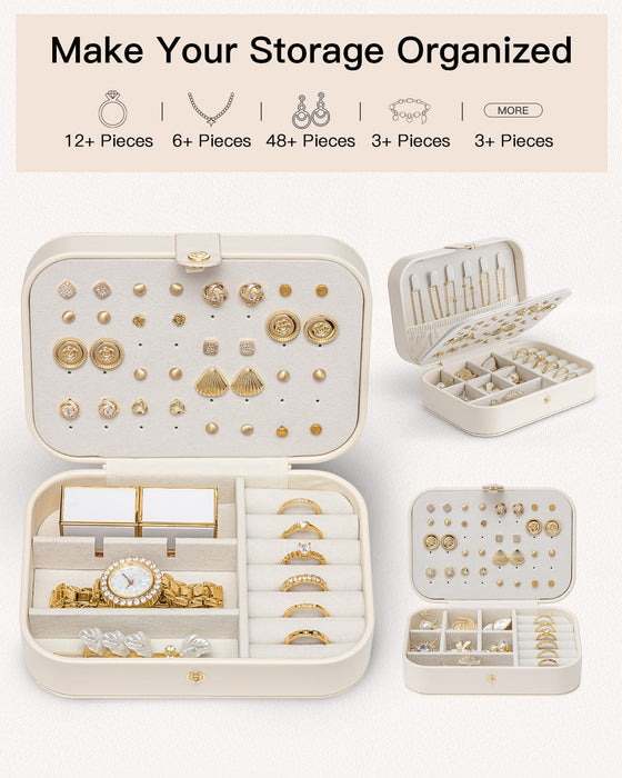 Travel Jewelry Case, Portable Jewelry Earring Box Organizer