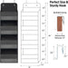 Black Over Door Organizer with 4 Front Pockets and 4 Side Mesh Pockets, Compact Hanging Door Storage for Closet, Bathroom, Bedroom, Dorm, Nursery, Toys, Cosmetics, Baby Essentials