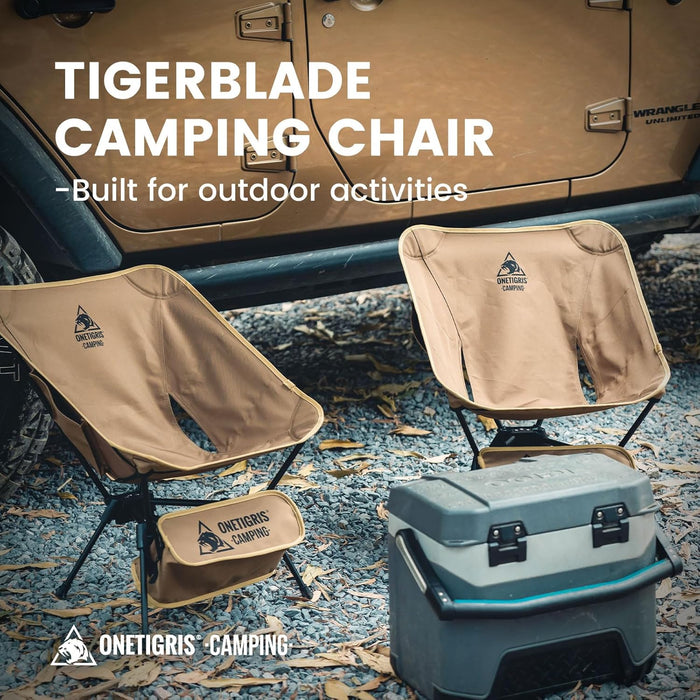 Tigerblade Camping Chair, Lightweight Folding Backpacking Hiking Chair, Compact Portable 330 lbs Capacity
