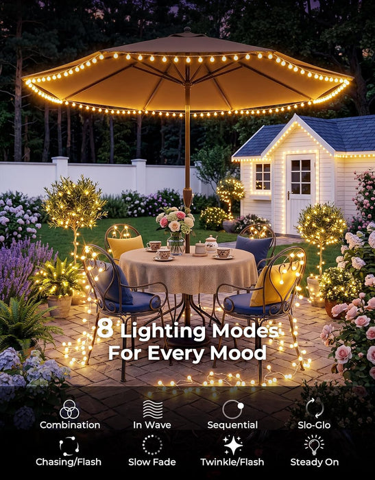 66FT Globe String Lights for Indoor Bedroom Connectable, Warm White