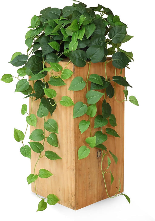 Fake Pothos Hanging Plants – 33" Set of 2 Faux Ivy Vines with Pots Realistic Silk Devil’s Ivy for Indoor Décor Low Maint