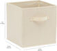 Collapsible Fabric Storage Cubes Organizer with Handles, Sturdy Storage Bins for Organization, 10.5" x 10.5" x 11", Beige, 6-Pack