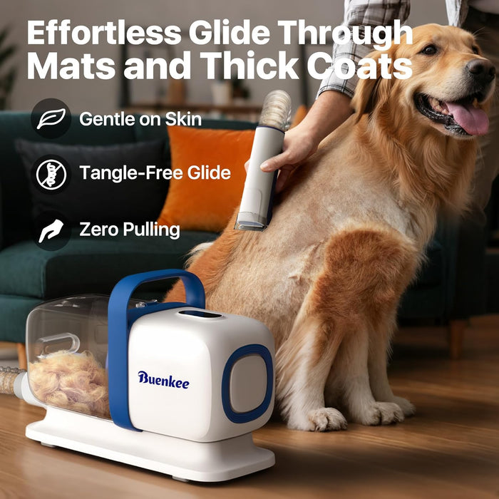 Dog Grooming Vacuum Kit, 15000Pa Clipper, Shedding Brush, 2L, White