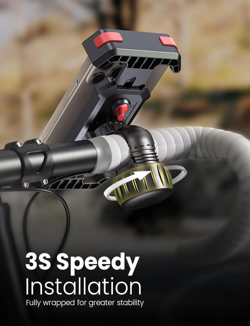 2026 New Upgraded Bike Phone Holder Handlebar - 1S Quick Install, Motorcycle Phone Mount, Bicycle Phone Holder fit Large