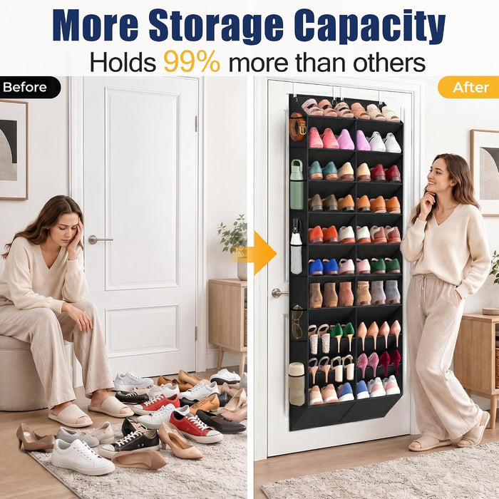 20-30 Pairs Over the Door Shoe Organizer with Side Mesh Pockets
