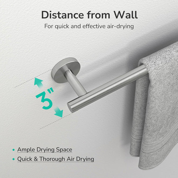 Brushed Nickel Towel Bar, 24-Inch Towel Racks for Bathroom