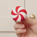 12pk Red Peppermint Decorative Knob Covers for Christmas Holiday