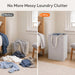 80L Large Laundry Baskets, Laundry Hampers Bags, 2 Pack, Grey