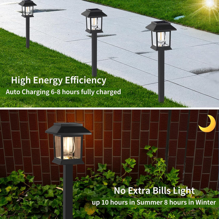 Solar Lights Outdoor,12 Pack 3000K Waterproof Auto On/Off Solar Pathway Lights for Your Garden, Landscape, Path, Yard, P