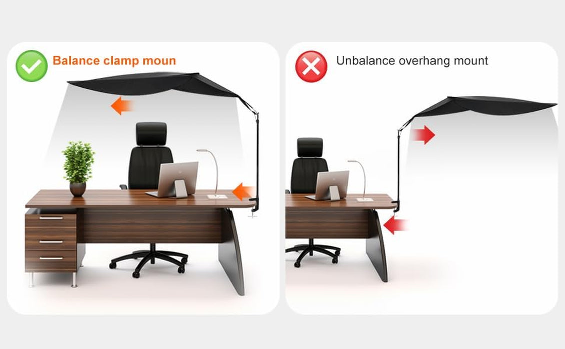 65" office cubicle desk shade,designed for light sensitive workers,idea for office cubicles and orginal desk canopy,block overhead light Black(Patent pending)