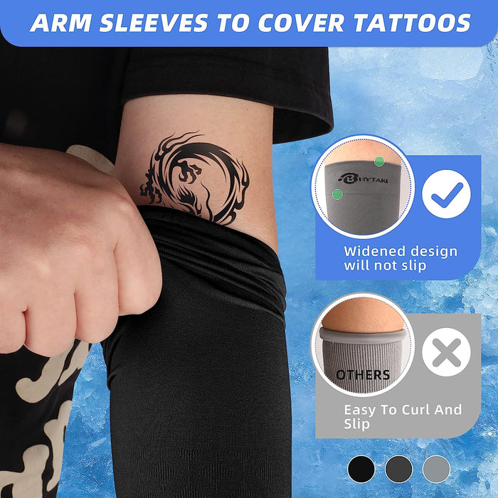 UV Sun Protection Arm Sleeves, UPF 50 Sports Cooling Arm Compression Sleeves for Men Women Teenager