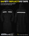 High-Visibility Reflective Waterproof Long Raincoat — Black XL