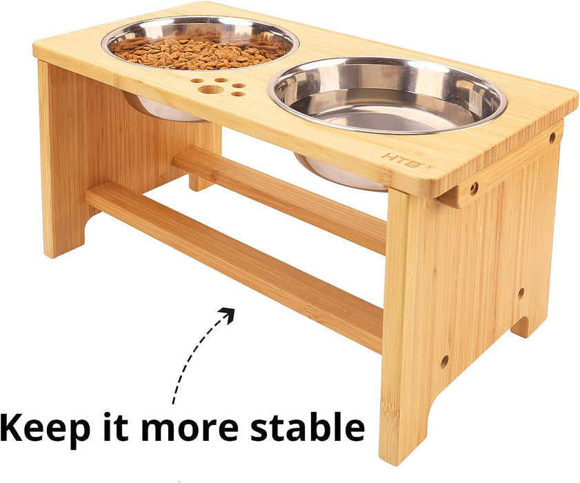 Elevated Dog Bowls,Raised Dog Bowl Stand with 2 Stainless Steel Bowls,Elevated Raised Dog Bowls for Large Medium Small S