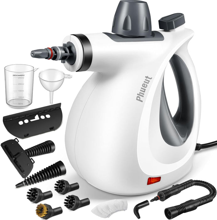 Pressurized Handheld Multi-Surface Natural Steam Cleaner with 12 pcs Accessories, Multi-Purpose Steamer for Home Use, St