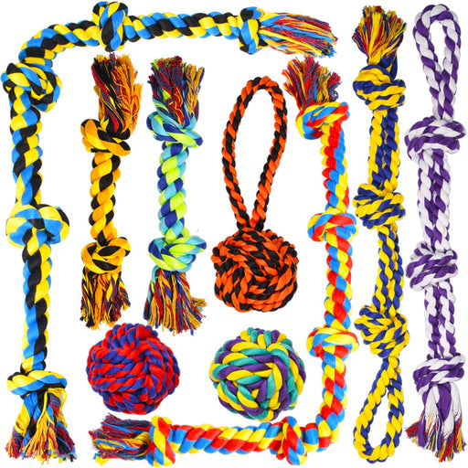 Large Tough Chew Toys for Aggressive Chewers, 9 Pack Dog Rope Toys