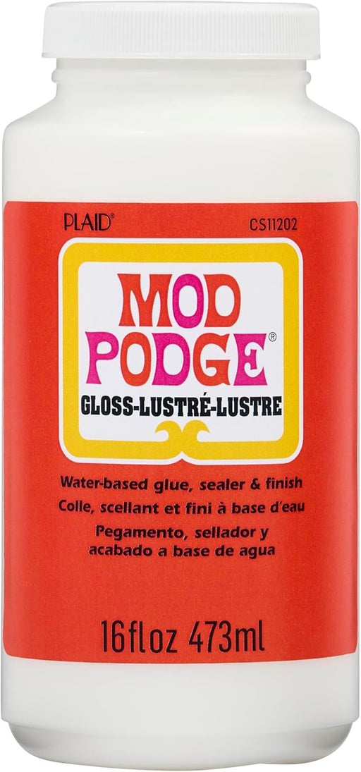 Gloss Sealer, Glue & Finish: All-in-One Craft Solution- Quick Dry, Easy Clean, for Wood, Paper, Fabric & More. Non-Toxic - Craft with Confidence, Made in USA, 16 oz., Pack of 1